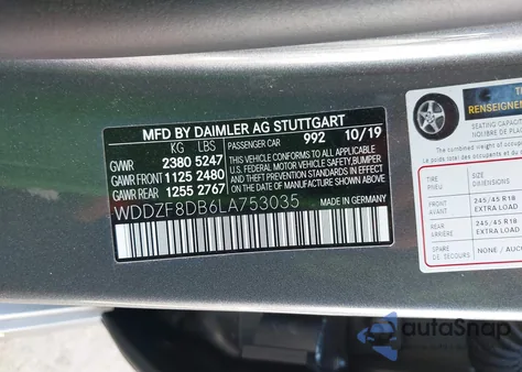 2020 Mercedes-Benz E 350 from USA, damaged, VIN WDDZF8DB6LA753035